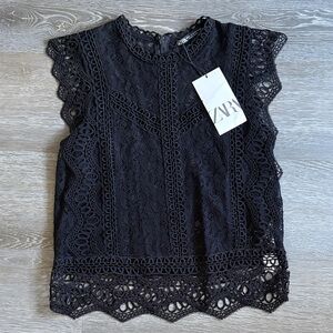 Zara Women's Black Lace Blouse